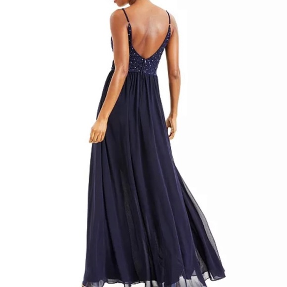 Navy Blue Macys Formal Dress Junior size 3 - Picture 4 of 5